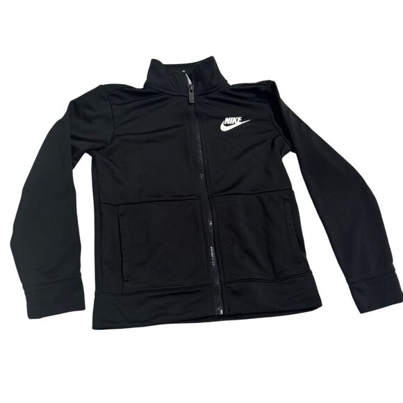 Nike Kids Black Full-Zip Track Jacket Size M (5-6 Years) Polyester Blend - Picture 1 of 5